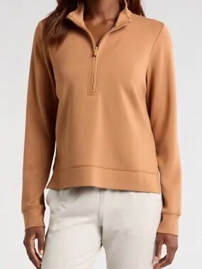 NEW! Travis Mathew Shadow Mirage Cloud Soft Half Zip Pullover Bronze Camel - XS